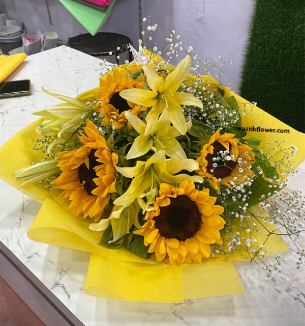 Cheerful Yellow Lilly's & Sunflower's - Image 2