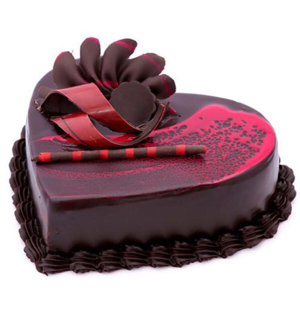 Chocolate Cake Heart Shaped 1KG - Image 2