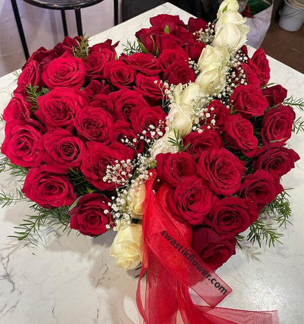 Heart Shape Roses Arrangement