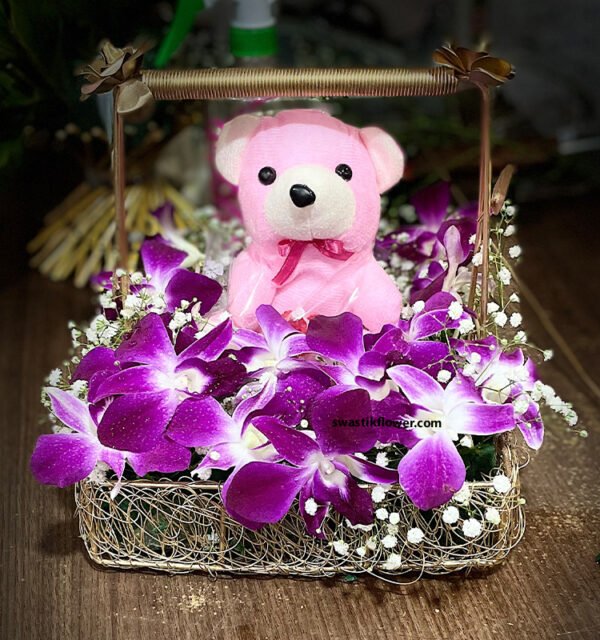 Metal Royal Orchids & Teddy