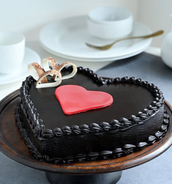 Premium Heart Shaped Chocolate Truffle Cake 1KG