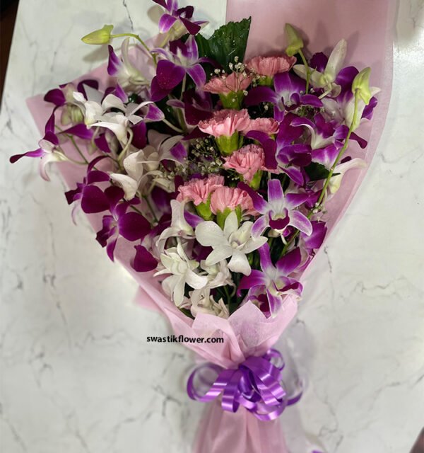 Splendid Orchids & Carnation Bouquet