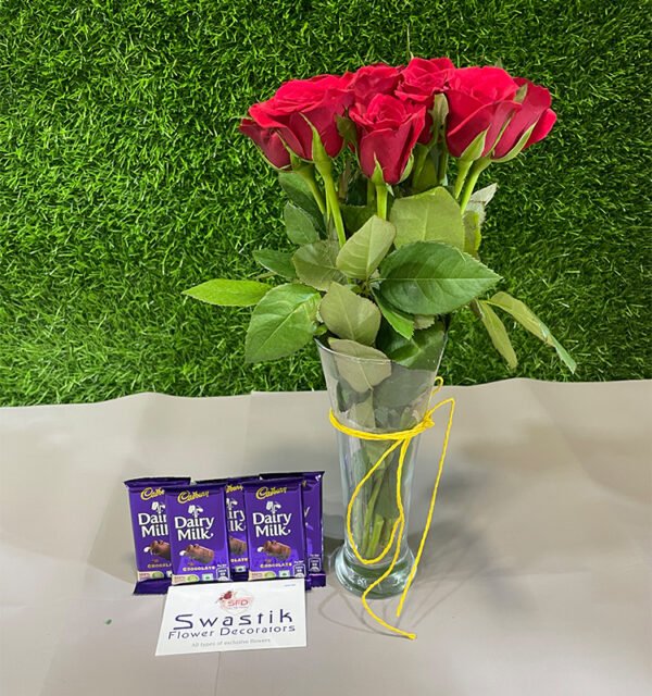 Red Rose with Dairy Milk