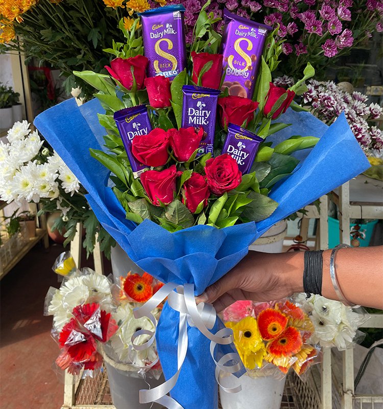 Roses with Cadbury Silk