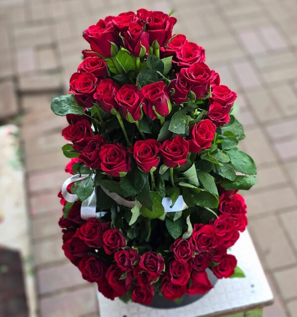 100 Red Roses in Wardrobe Box