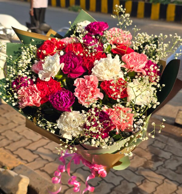 20 Colourful Carnation Bunch