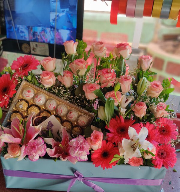 Flowers with 24 Piece Ferrero