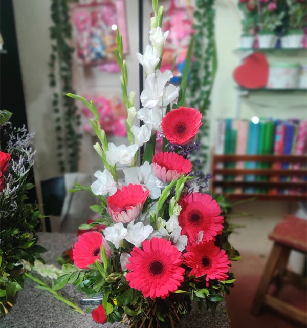 Pink Gerbera & White Glads