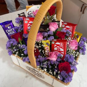 Elegant Floral & Chocolate Gift Basket